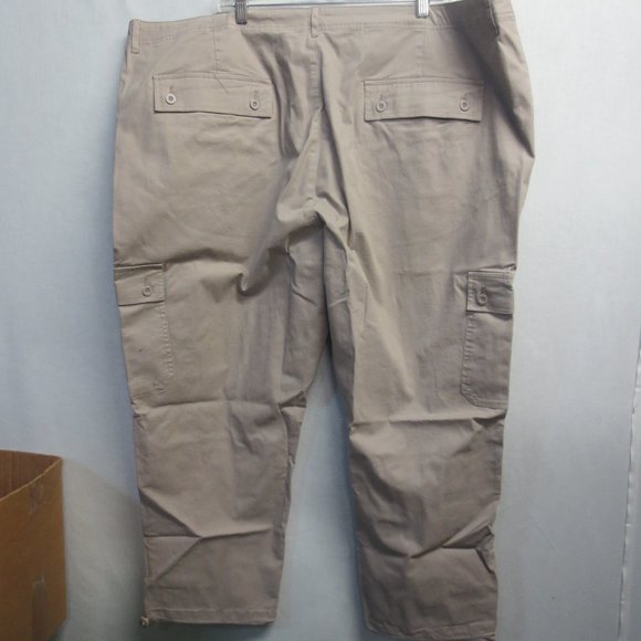 ASOS TAPERED  CARGO TROUSERS - KHAKI - WAIST 48" INSEAM 30" - Picture 4 of 5